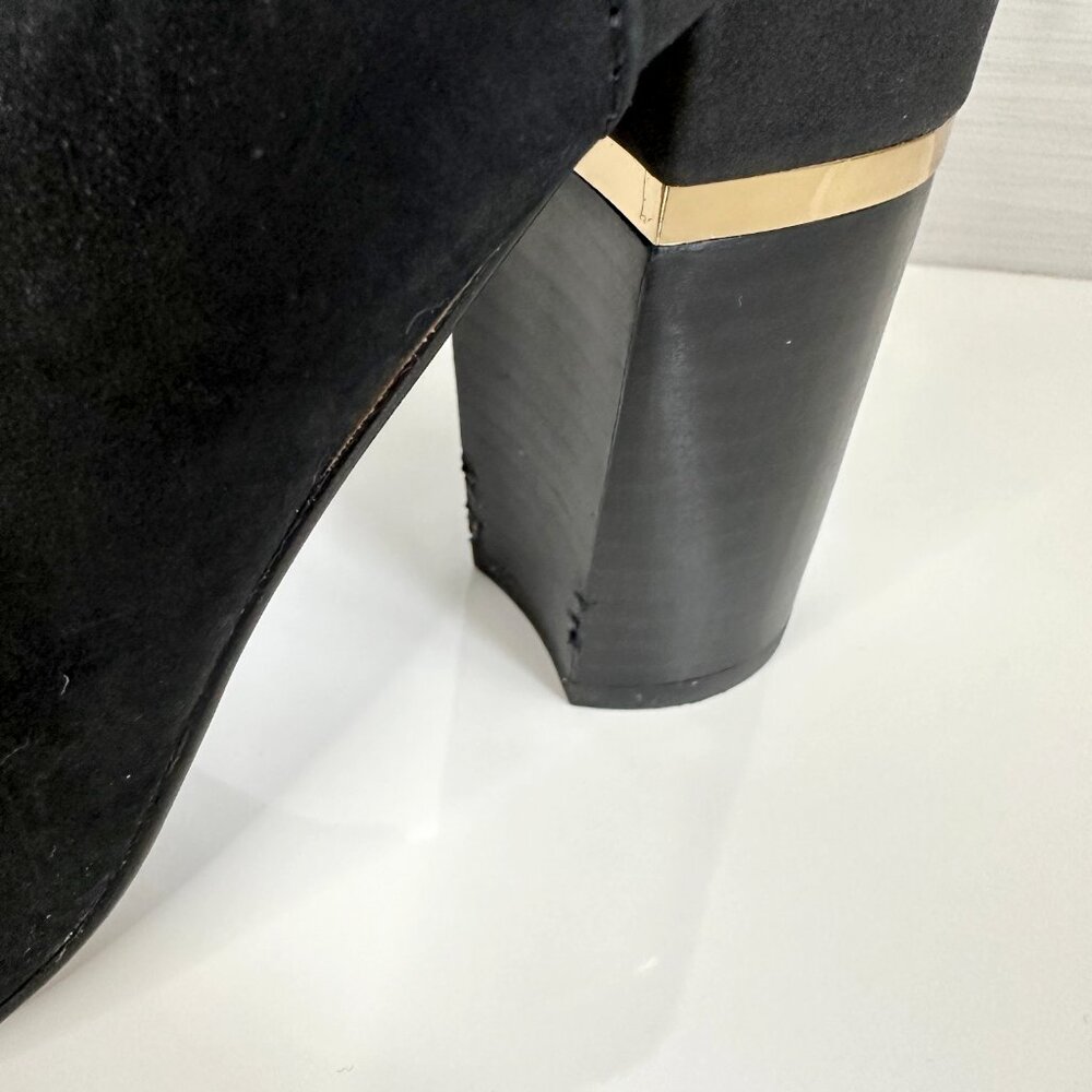 Aldo Aressa Open Toe Bootie Sandal Black Suede Womens Size 8 - Picture 5 of 5